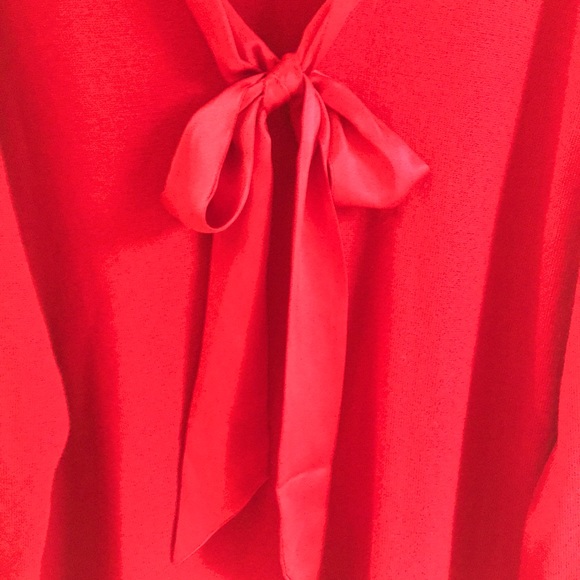 J Peterman Deep Red Satin Bow Sweater XXL - Picture 2 of 6